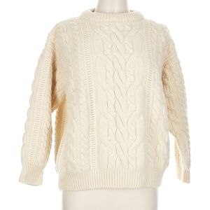 VTG Women's Bonner of Ireland Fisherman Core Wool Chunky Cable Knit Sweater L